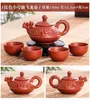 Чайная программа oryginalny yixing dragon Zestaw z imbrykiem s 5 sztuk ceramiczna purpurowa glina Zestaw do gerbaty kung fu 1 czajniczek + 4 kubki