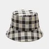 Bérets chapeau double face femme style japonais artistique plaid extérieur décontracté soleil ins voyage couple seau