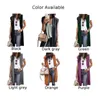 Gilets pour femmes mode Long Cardigan gilet veste couleur unie sans manches tunique haut col châle manteau vestes hauts femme vêtements