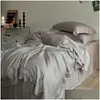 Conjuntos de cama Premium 100% Eucalipto Lyocell Duvet Er Bed Sheet Fronhas Silky Soft Smooth Cooling Folhas Respiráveis para Noite Sw Dhybi