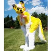 Natal amarelo husky cão mascote traje halloween fantasia vestido de festa personagem dos desenhos animados terno terno carnaval unisex roupa publicidade adereços