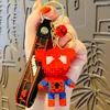 Keychains Building Blocks Spider Bear Car Keychain Exquisite Cute Bag Pendant Doll Key Accessories Creative Personality Gifts