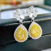 Boucles d'oreilles en forme de goutte Or Zircon Diffusion en direct Full Diamond Femme Celebrity Style Fashion Jewelry