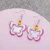 Dangle Earrings Korean Style Cartoon Candy Color Matching Hollow Butterfly Earring Acrylic For Women Retro Trending Products Cute Girls