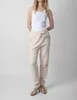 23ss Zadig Voltaire Diseñador Moda Tendencia Pantalones de chándal Algodón Alas pequeñas Diamante Mediados de cintura Interior Polar Cintura elástica Barril recto Versátil Mujer Pantalones de guardia