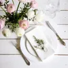 Serviette de Table en lin blanc, 12 pièces, pour dîner, fête de mariage, tissu, Cocktails, lavable en Machine, 231127