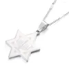 Pendant Necklaces Stainless Steel Menorah Temple With Star Of David Necklace Trendy Pattern Jewelry