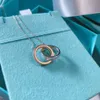 Qualsiasi collana ad anello circolare in oro rosa platino di alta qualità con catena classica per collare con pendente