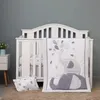 Bettwäsche-Sets, 4-teiliges Babybett-Set für Mädchen und Jungen, einschließlich Steppdecke, Bettlaken, Rock und Kissenbezug 231128