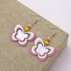 Dangle Earrings Korean Style Cartoon Candy Color Matching Hollow Butterfly Earring Acrylic For Women Retro Trending Products Cute Girls