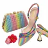 Dress Shoes Italian And Bags Matching Set Decorated With Rhinestone Wedges For Women Shoe Size 37-42 Wedding Bride