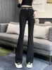 Женские брюки большого размера 4xl, тонкие расклешенные женские классические повседневные брюки, базовые прямые леггинсы для мам, спортивные штаны