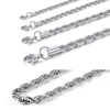 Kettingen 316L Rvs Touw Link Chain Ketting Mannen Vrouwen Punk Choker Esthetische Vintage Emo Chunky Trendy Sieraden Breedte 4mm