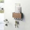 Hooks Wall Hook Hanger Eco-friendly Versatile Self-adhesive Installation 6-row Key For Clothes Room