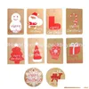 Kerstdecoraties Merry Gift Kraft Paper Tags Santa Claus Hang Tag Snowflake Tree Party Decor Diy Label 4 5x7cm Drop Delivery Ho DH14Y