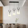Kronleuchter Nordic Restaurant Lights Drei einfache moderne Esszimmertische Crystal Hanging Staghorn Bedroom Light