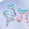 Objets décoratifs Figurines 10 pièces résine belle queue de poisson brillante avec placage de couleur cabochon à dos plat Scrapbook Kawaii bricolage embellissements accessoires C95 230428