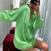 Women's Knits Yellow Cardigans For Women Autumn Oversize Loose Jumpers Full Sleeves Casual Sweater Jackets Ysk Clothing