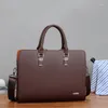 ブリーフケースVolasss Business Leather Men夫のショルダーバッグマン14 "15"ラップトップバッグ