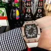 Designer Ri Mlies Relógios de Luxo Totalmente Mens Relógios Mecânicos Rm010 Movimento Automático Sapphire Espelho Borracha Watchssband Swiss Wrist Watchsses 4YGV