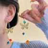 Boucles d'oreilles créoles couleur perles chinoises, Style National rétro d'été exagéré, Design de Niche pour femmes