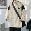 Мужские куртки Корейский стиль весенне-осенняя мужская куртка Американская уличная модная контрастная цветная строчка свободная повседневная бейсбольная куртка y2k 231128