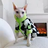 Roupas de gato para esfinge sem pêlos inverno quente losango casaco de lã de cordeiro gola alta jaqueta à prova de vento gatinho roupas para cães gato devon