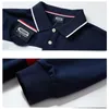 Men's Polos 2023 Autumn Winter Long-sleeved Polo Shirt Oversize Patchwork Plus Size 5XL 4XL 3XL Casual Cotton British Style Man's Clothes