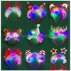 LED -ren gevir pannband lyser upp julen Santa Tree Elf Hat Hårband Nyårshuvudbonader Favors Red Drop Delivery DHBP2