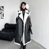 Coletes femininas americanas faux couro pele engrossar longo colete casaco mulheres streetwear punk gótico hip hop solto sem mangas jaqueta outerwear 9931
