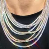 Kedjor hiphop halsband för mens guld färgkedja isig choker silver bling lyxiga smycken kvinnor