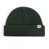 Berretti Cappelli unisex a cuffia per uomo Donna Berretti invernali in maglia Decorazione con lettera Cappello caldo e aderente per adulto con caffè Grigio Nero Verde