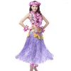 Party Decoration 1 Set Hawaiian Costume Flower Garland Hula Dress Grass Skirt Po Prop Beach Flowers Luau Summer Tropical Wedding