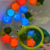 Jouets de bain bébé Animal pour enfants, lumière LED, jouet d'eau flottant, caoutchouc souple, jeu de douche lumineux à Induction, garçon et fille