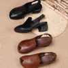 Ubierz buty podglądanie na sandały damskie moda podstawowa poślizg na wysokiej platformie kwadratowe obcasy okrągłe dorosłe zapatos para mjeres