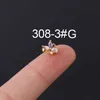 Nouveau populaire Ab couleur Zircon boucle d'oreille goujons 20g en acier inoxydable tige mince oreille os clou vis arrière boule oreille clou crevaison bijoux boucles d'oreilles 14K véritable or bijoux