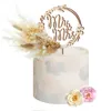 Dekorativa blommor Boho Cake Topper Dekorationer Pampas gräs torkad blommor kransbåge olika dekor för bohemia