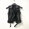 Платья женские черные кожаные жилеты осень-зима на молнии мотоциклетные байкерские куртки из искусственной кожи женские универсальные жилеты из искусственной кожи A179