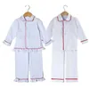 Pyjamas 2023 Familj Matchande Baby Kids Girls Barn Barn Röd Green White Christmas Cotton PJS 231128