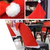 椅子はクリスマスレッグサンタ帽子の食器用品ホームレストランの装飾クリスマスデコレーション231127をカバーしています