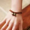 Braccialetti con ciondoli DEAR-LIFE Gioielli fatti a mano originali Campana retrò Corda in pelle di bronzo Bracciale semplice Regalo speciale squisito