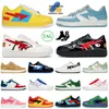 Autênticos tênis de corrida de bapestar Bapestra Baped Sk8 Sta Men Women Sneakers Patente Blue Patente Branco Tubarão Preto BEIGE JJJOUND NAVY VERDE ABC CAMO CAMO Rosa Bapestas Sports Trainers 36-45