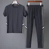 Survêtements pour hommes Arrivée Cool et mince T-shirt à manches courtes T-shirt Pantalon Deux pièces Ensemble Chemise solide Pantalon Accueil Costumes Taille masculine M-5XL 956 230428