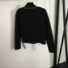 1125 l 2023 pista outono marca mesmo estilo camisola manga longa damasco preto tripulação pescoço roupas femininas de alta qualidade 20239122