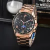 Toppmärken Herrens klockserie Fashion Commercial Chronograph Automatic Hinery Mechanical Designer Movement High Quality Watches