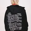 Erkek Hoodies Üst versiyonu Siyah hırka fermuar erd erkek kadınlar arka tırnak üzerine yazı