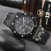 Pełna funkcja Sapphire Męskie zegarek AP Six Needles Mens Kwarc zegarek zegarek ze stali nierdzewnej Automatyczny projekt projektanta Multifunkcja Chronograph Man Watches