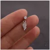 Piercing cubic zirconia brincos de pino cruzado de aço de aço inoxidável pino de aço anti-alergias de aço de aço de aço de breol ornamentos do corpo de ouvido unha 14k jóias de ouro reais atacado