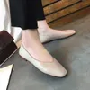 GAI Dress Fashion Low-heeled Non-slip Women Summer and Autumn Casual Square Toe Flat Leather Shallow Mouth Simple Shoes 230428 GAI