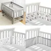 Bed Rails Baby Mesh Crib Bumper 2PcsSet Liner Breathable Summer Infant Bedding Bumpers born Cot Around Protector 231127